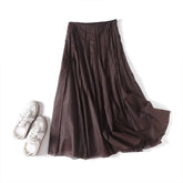 Women's clothing 2025 summer new products European and American fashion versatile minimalist design casual tulle skirt